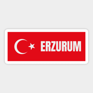 Erzurum City in Turkish Flag Sticker